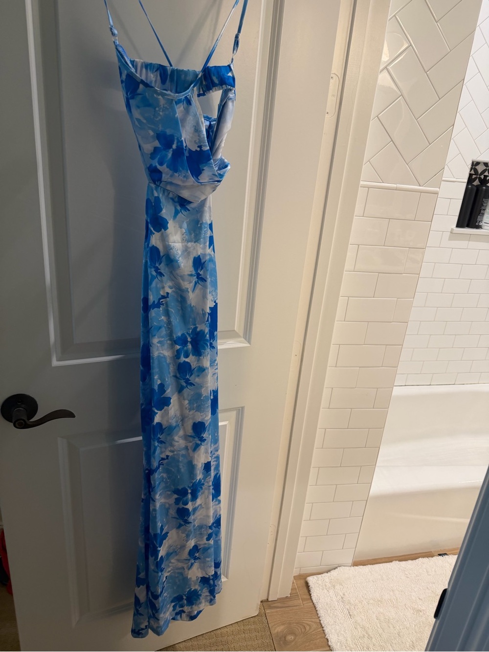 Blue and White Floral Maxi Dress